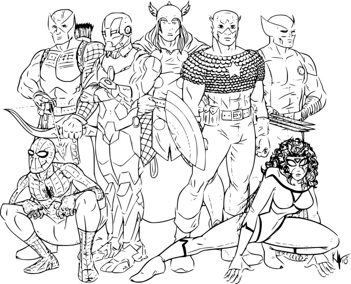 Dibujo de Los Vengadores gratis para colorear