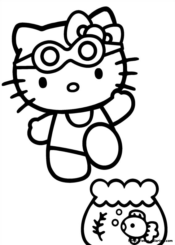 Hello Kitty y sus peces de colores